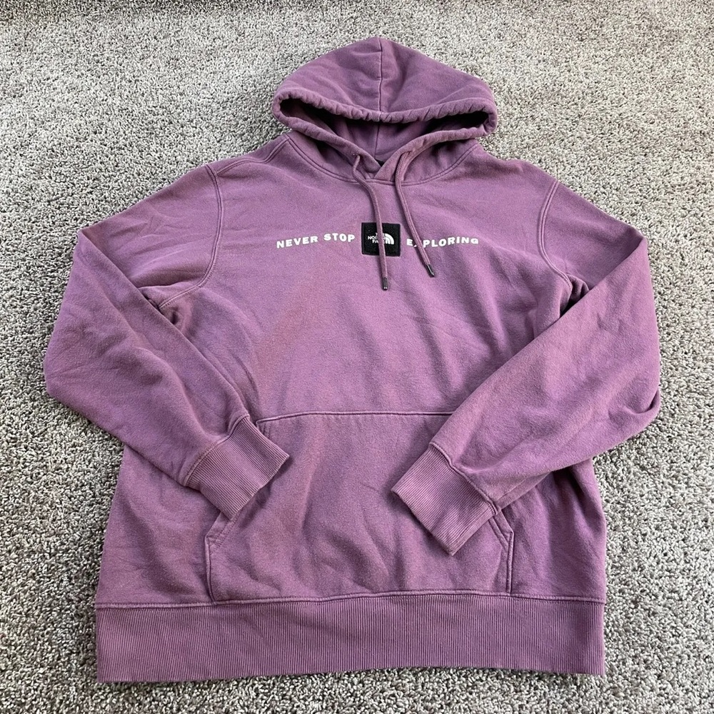 North Face Sweater Adult Large Purple Pullover Hoodie Outdoors